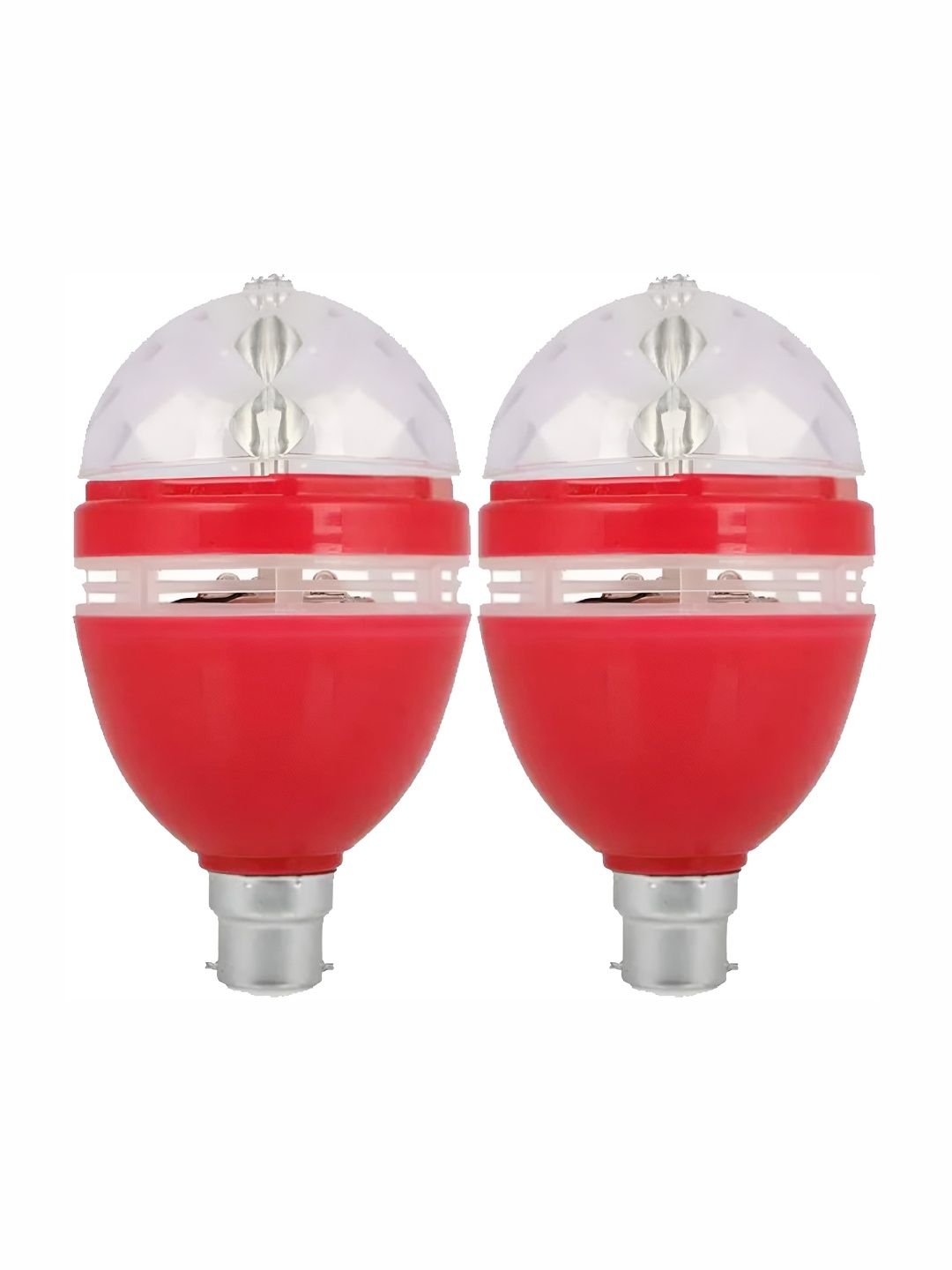 

SPARK WORLD Red & Transparent 2 Pieces Textured Semi Sphere Contemporary Disco Ball Bulb