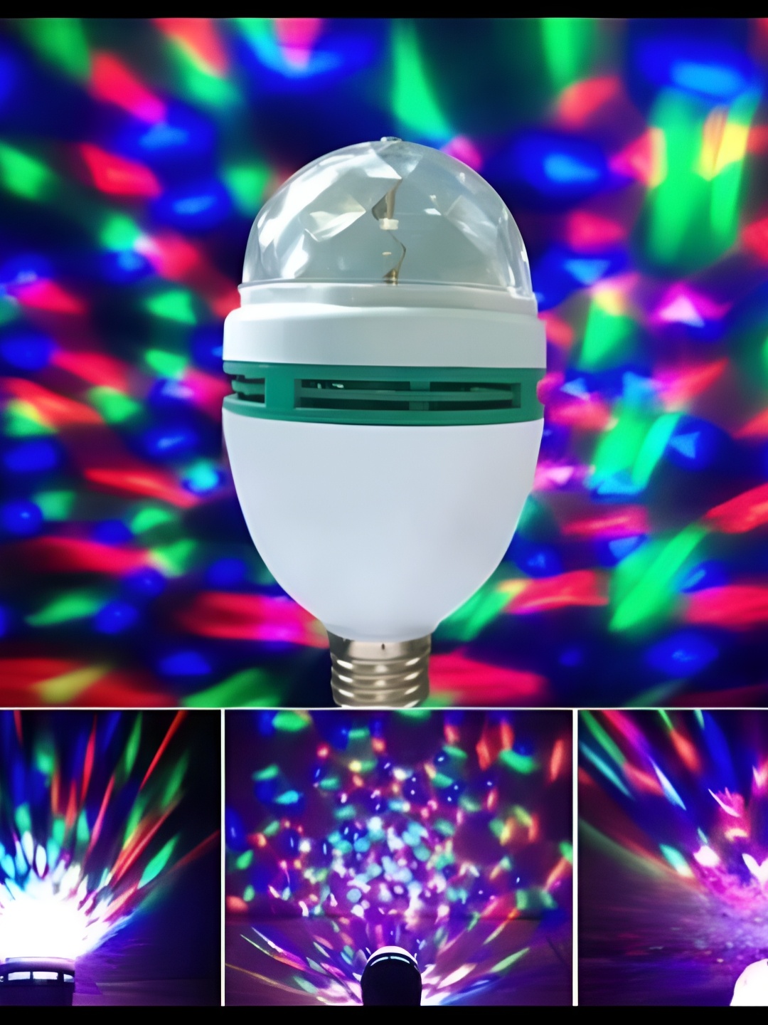 

SPARK WORLD White & Green Textured Semi-sphere Contemporary Disco Ball Bulb