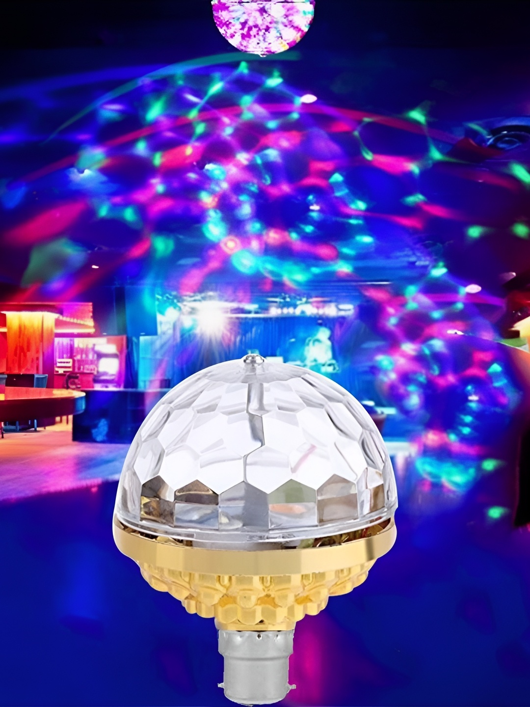 

SPARK WORLD Gold toned & Red Disco Ball Ceiling Lamps