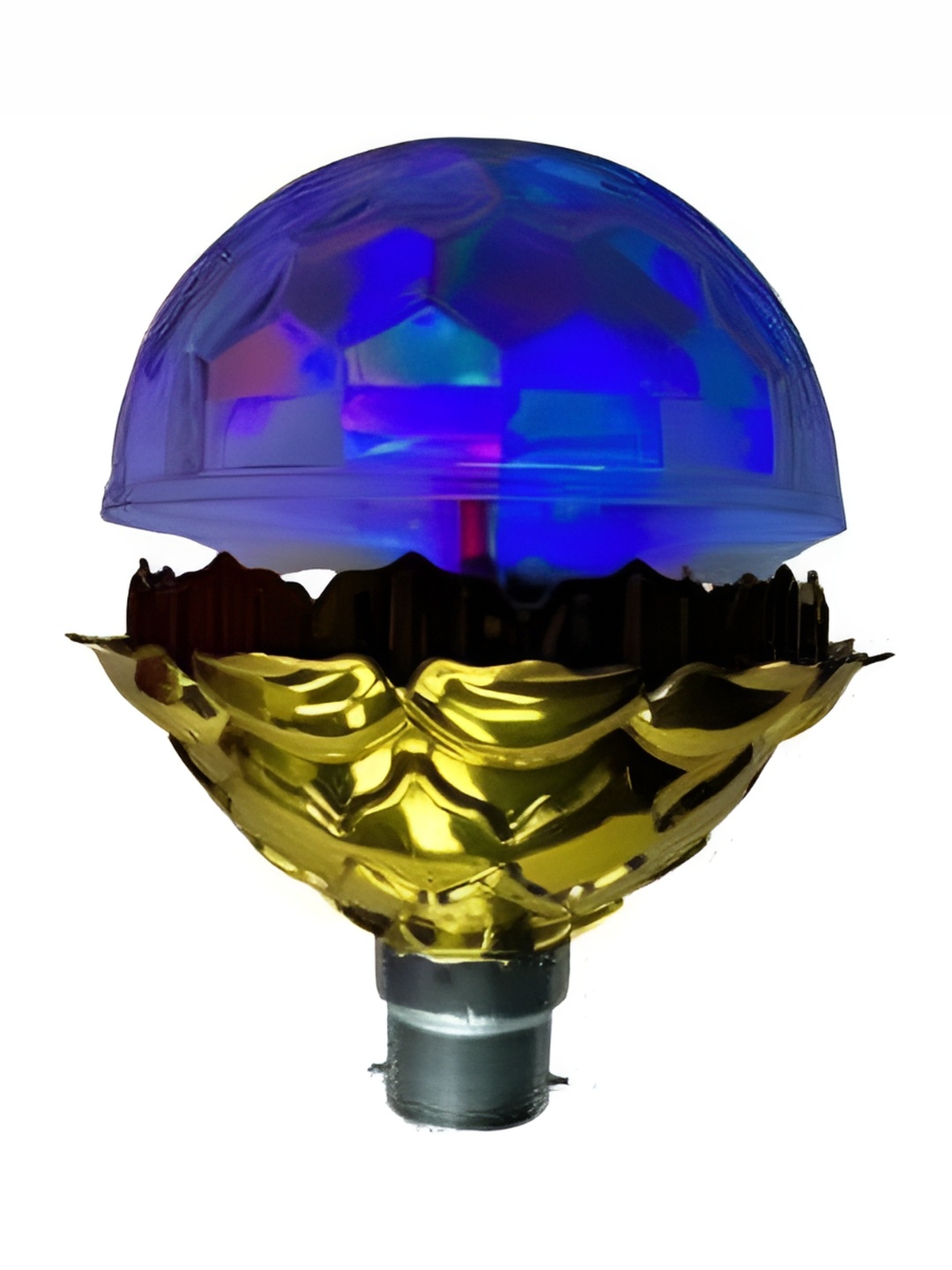 

SPARK WORLD Blue & Gold Toned Textured Semi Sphere Contemporary Disco Ball Bulb