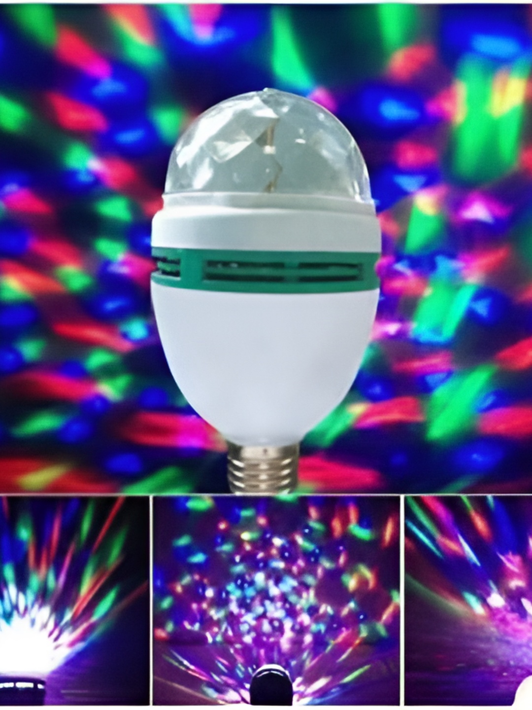 

SPARK WORLD White & Green Textured Disco Ball Light Bulb