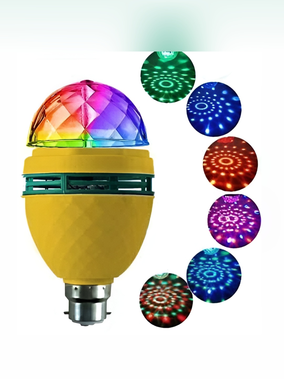 

SPARK WORLD Yellow & Green Textured Semi-sphere Contemporary Disco Ball Bulb