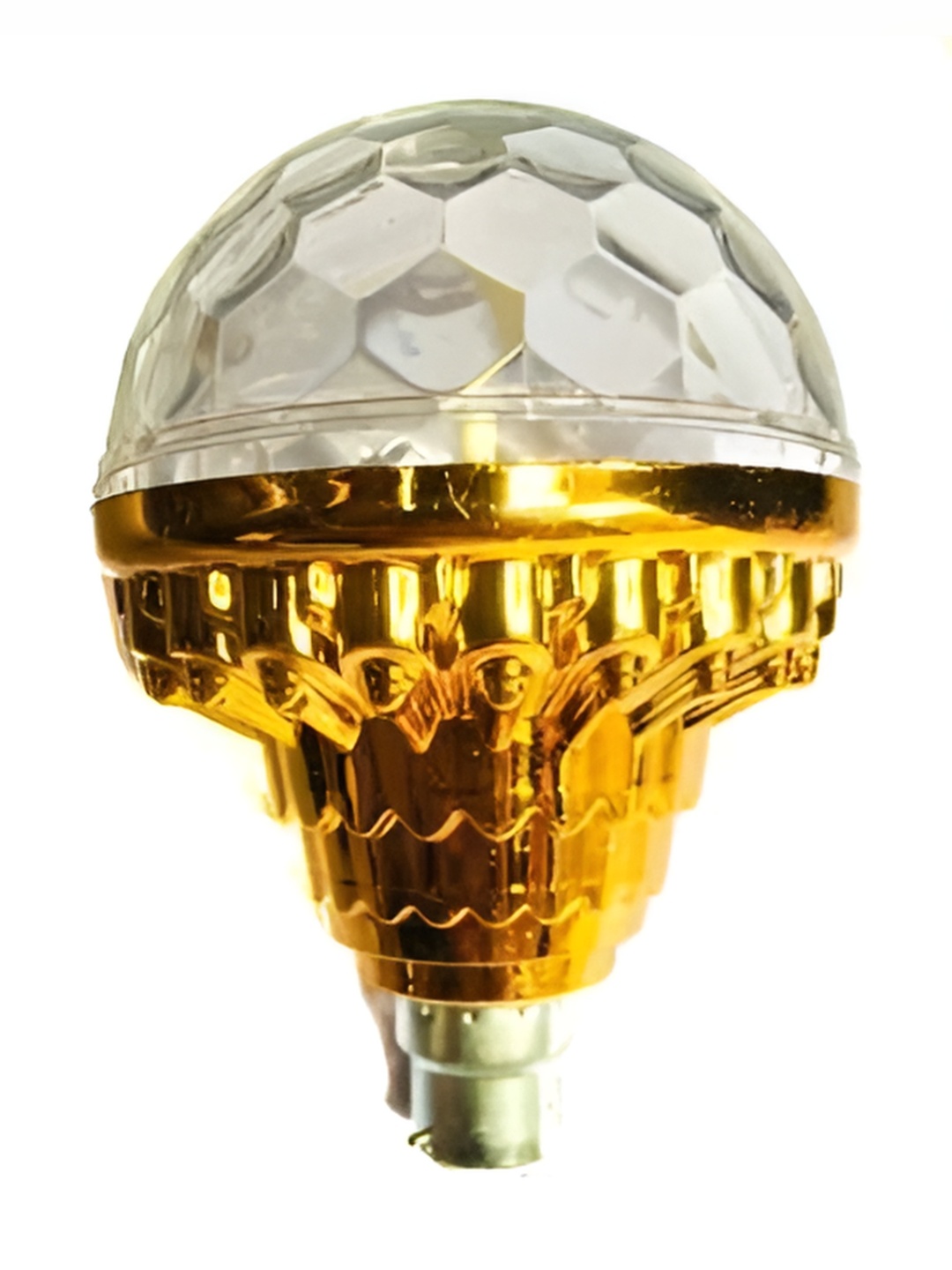 

SPARK WORLD White & Gold Toned Textured Semi-sphere Disco Ball Bulb