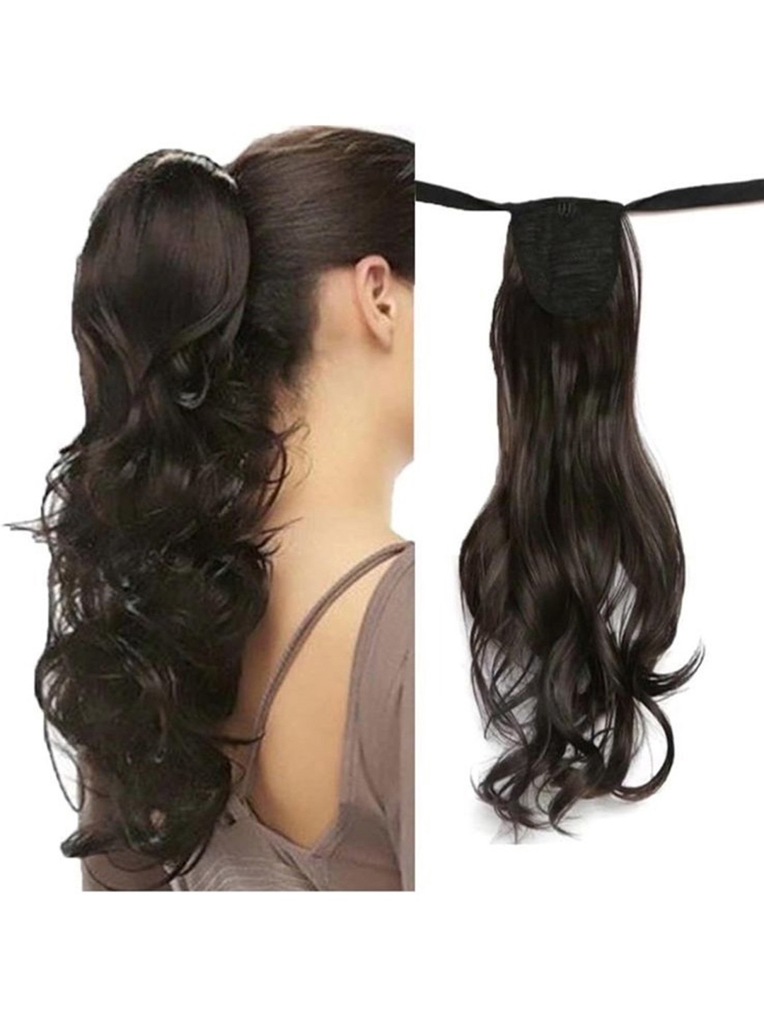 

CRIBE Wavy Ribbon Ponytail Hair Extension - Brown