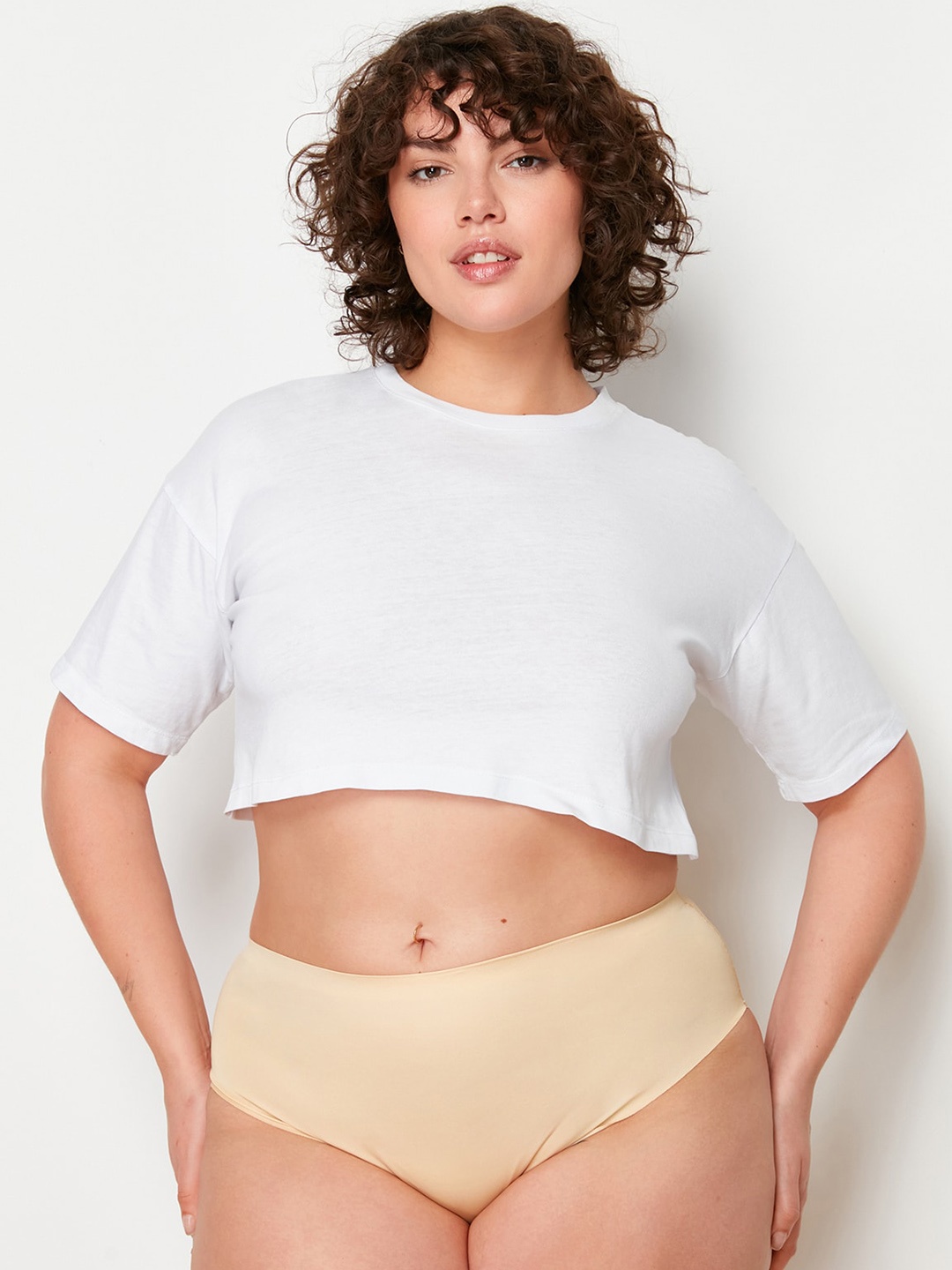 

Trendyol Mid Rise Basic Brief- 1049664309, Beige