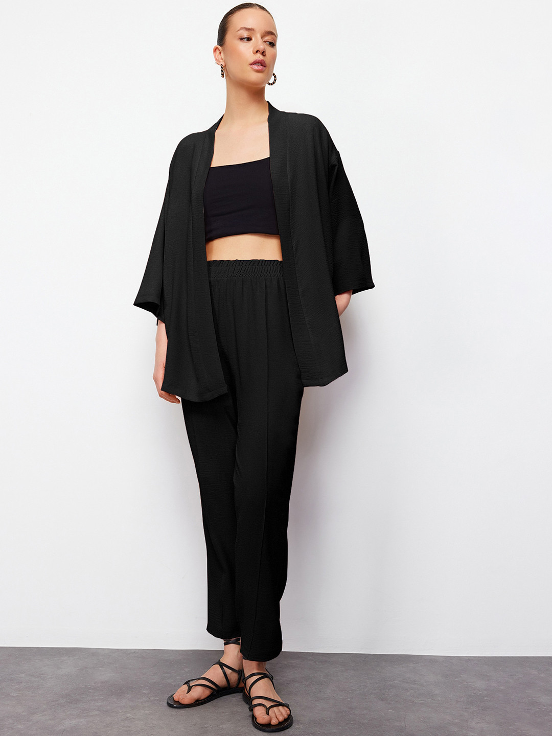 

Trendyol Halter Neck Top With Trousers Co-Ords, Black