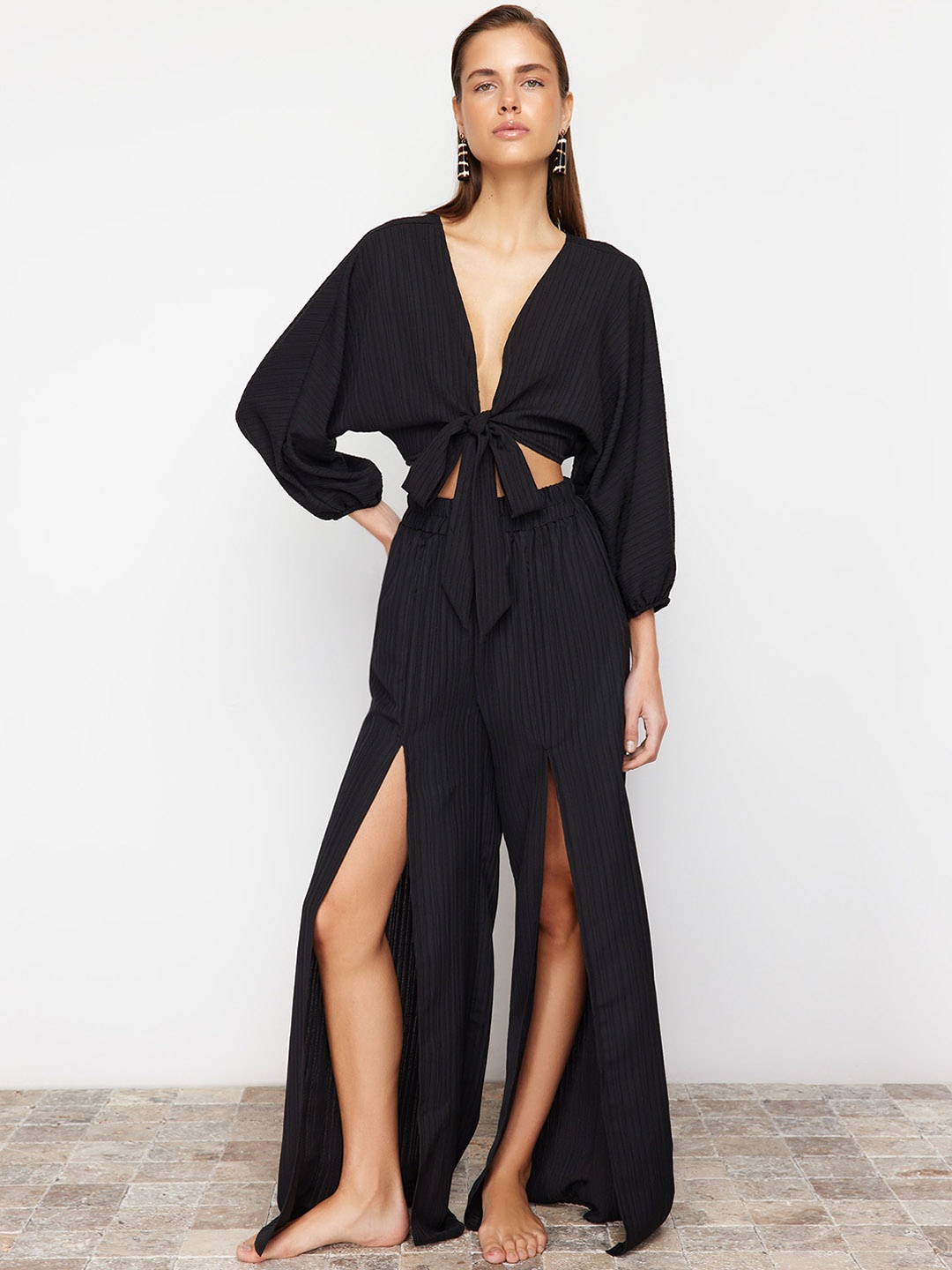 

Trendyol Top With Trouser Co-Ords Set, Black