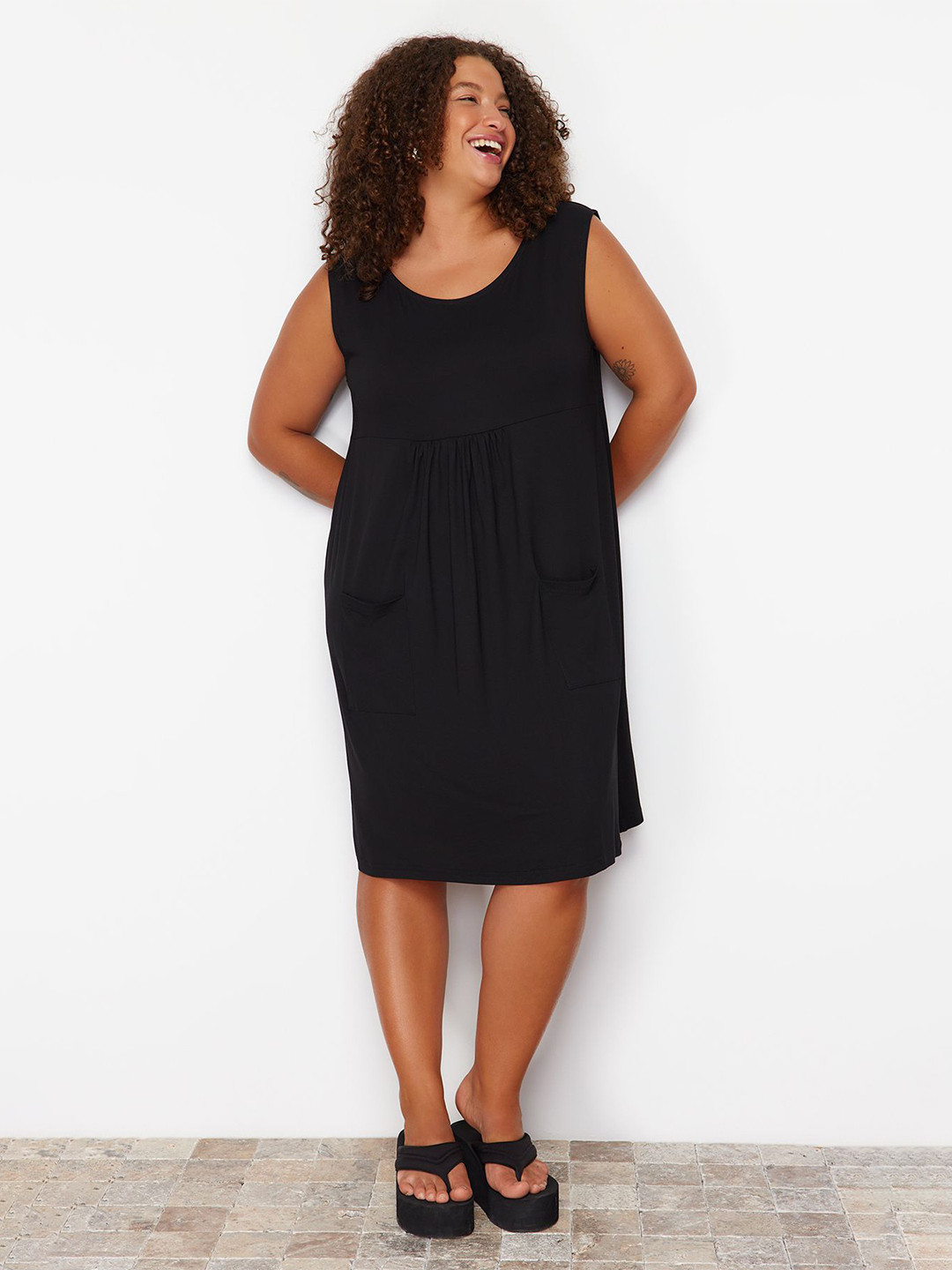 

Trendyol Women A-Line Dress, Black