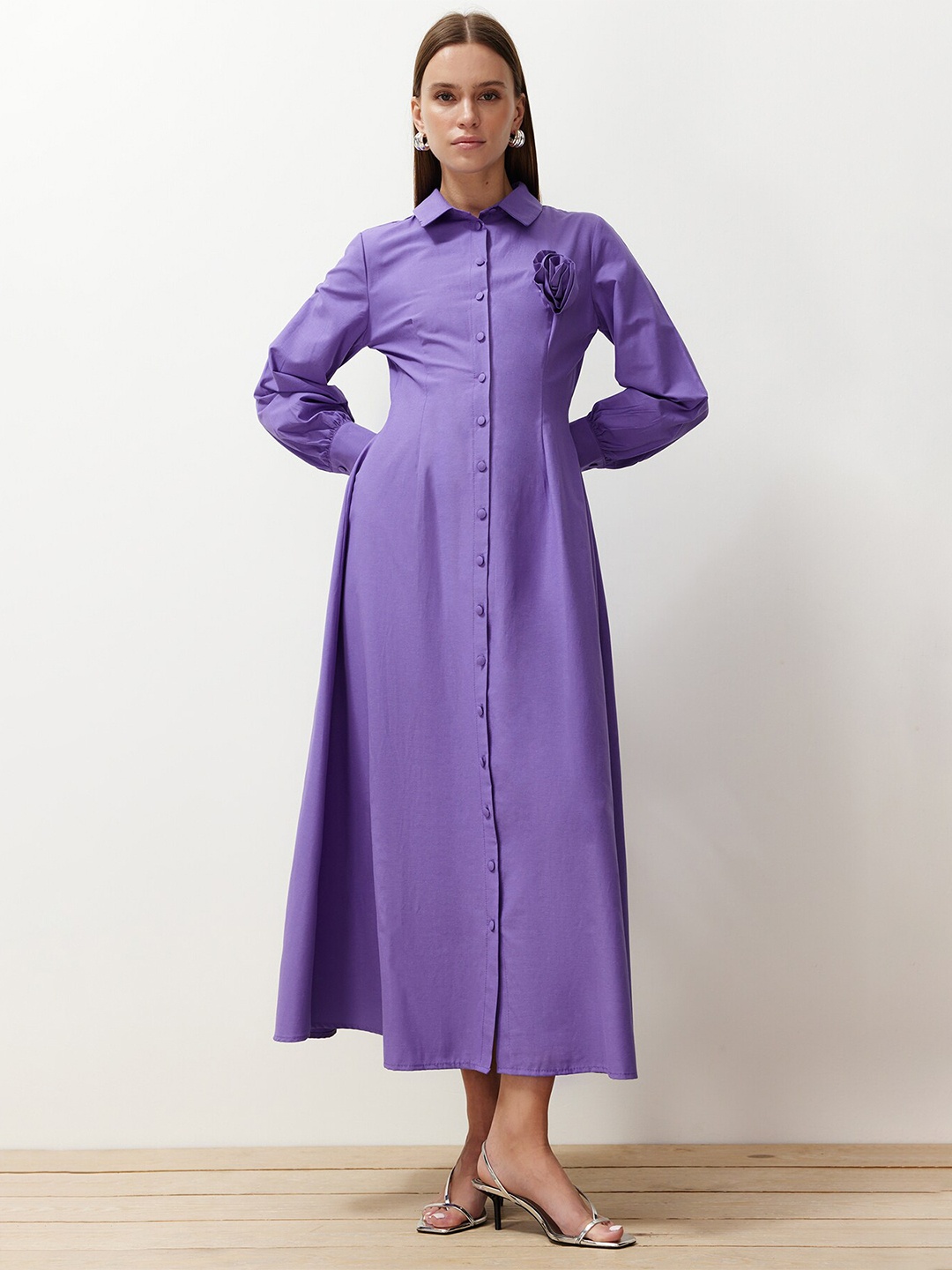 

Trendyol Women Shirt Maxi Dress, Purple