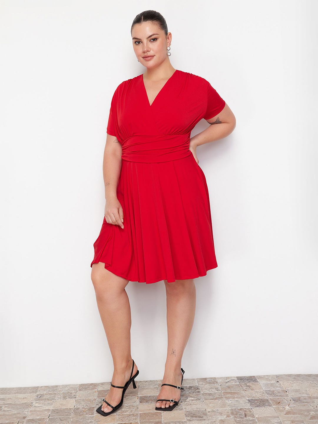 

Trendyol Women Fit & Flare Dress, Red