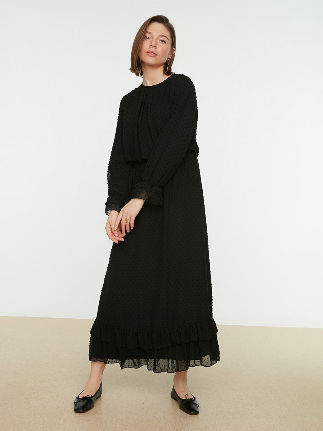 

Trendyol Women A-Line Maxi Dress, Black