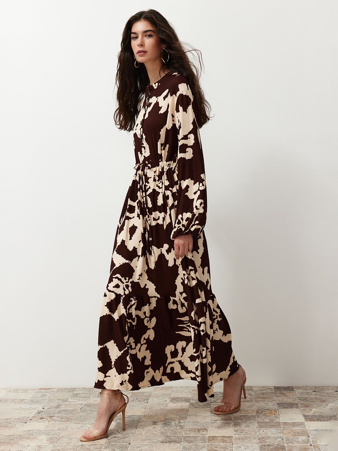 

Trendyol Geometric Printed Maxi Dress, Black