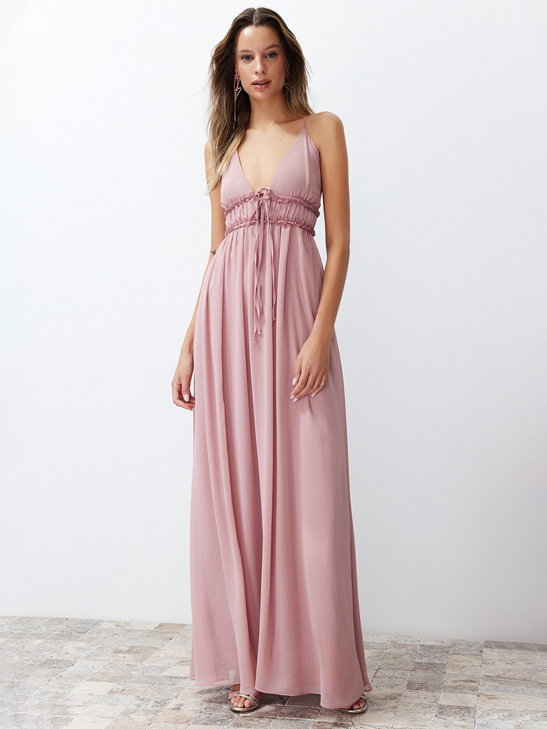 

Trendyol Shoulder Straps Maxi Dress, Pink