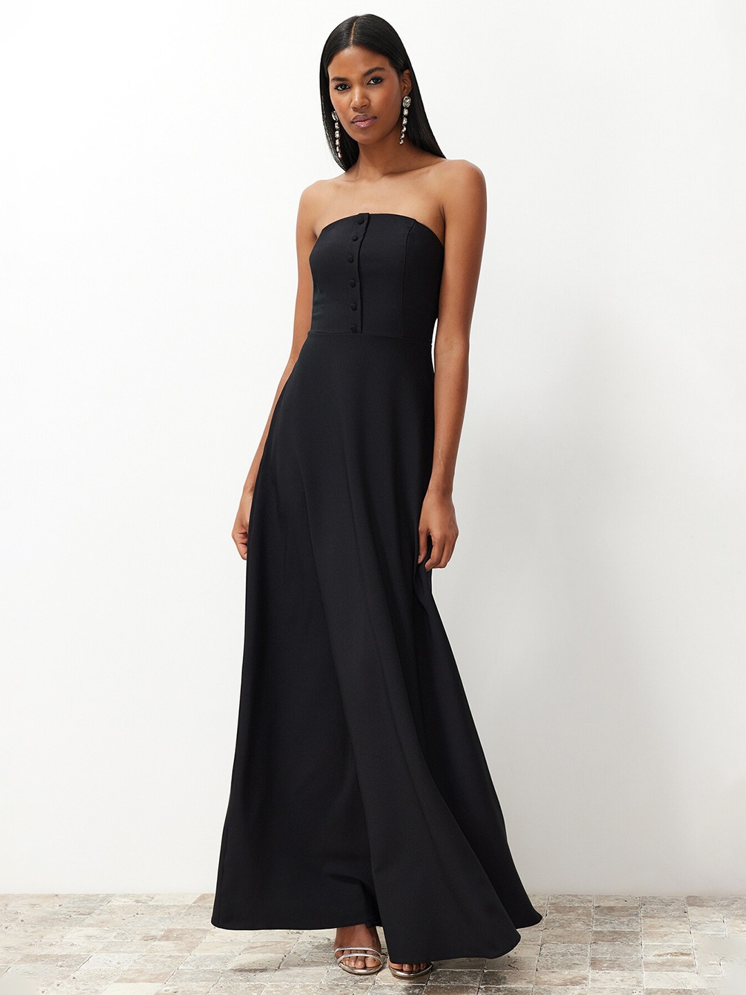 

Trendyol Strapless Maxi Dress, Black