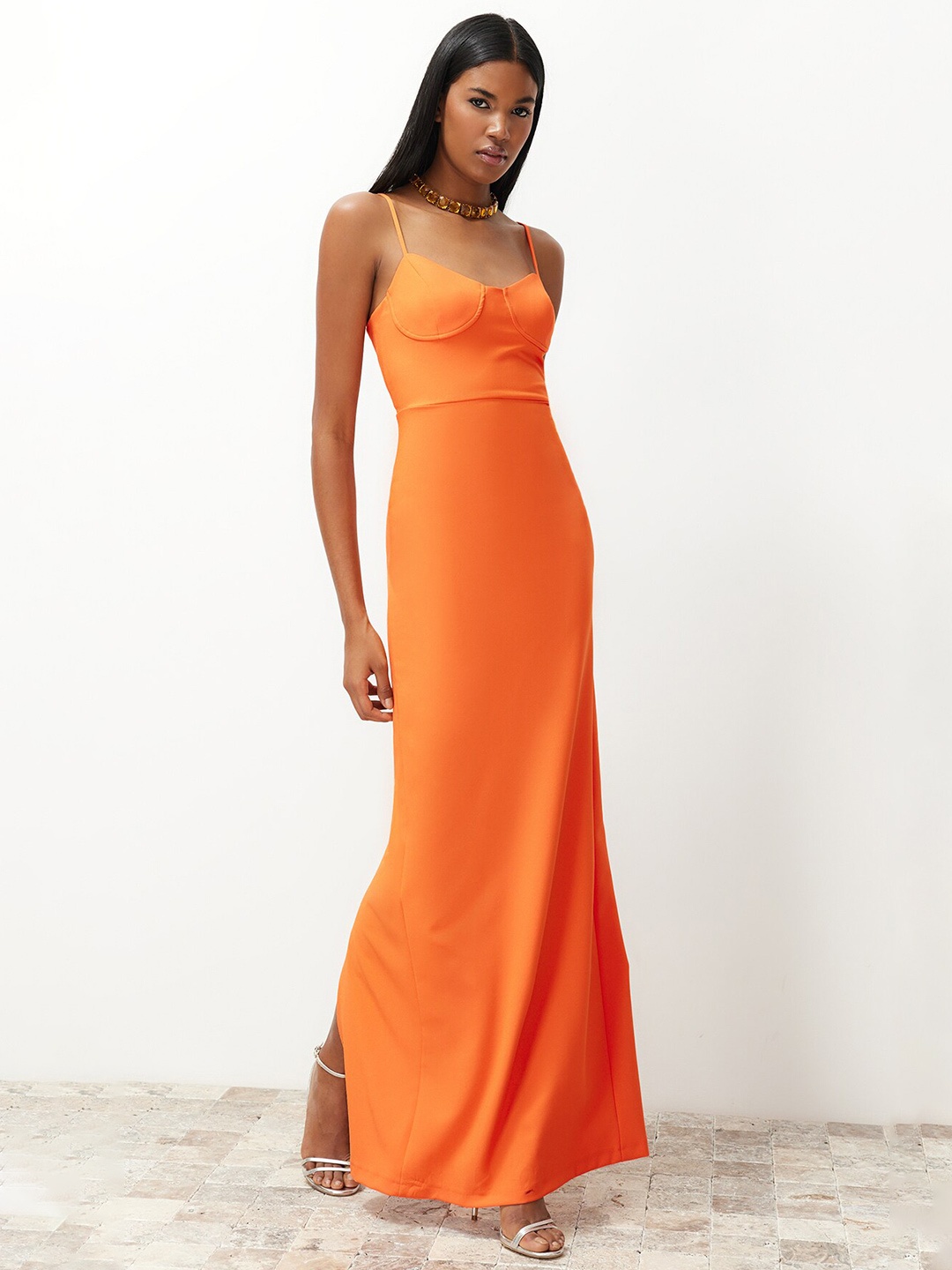 

Trendyol Solid Maxi Dress, Orange