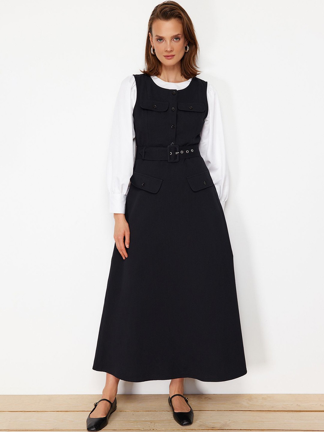 

Trendyol Women Fit & Flare Maxi Dress, Black