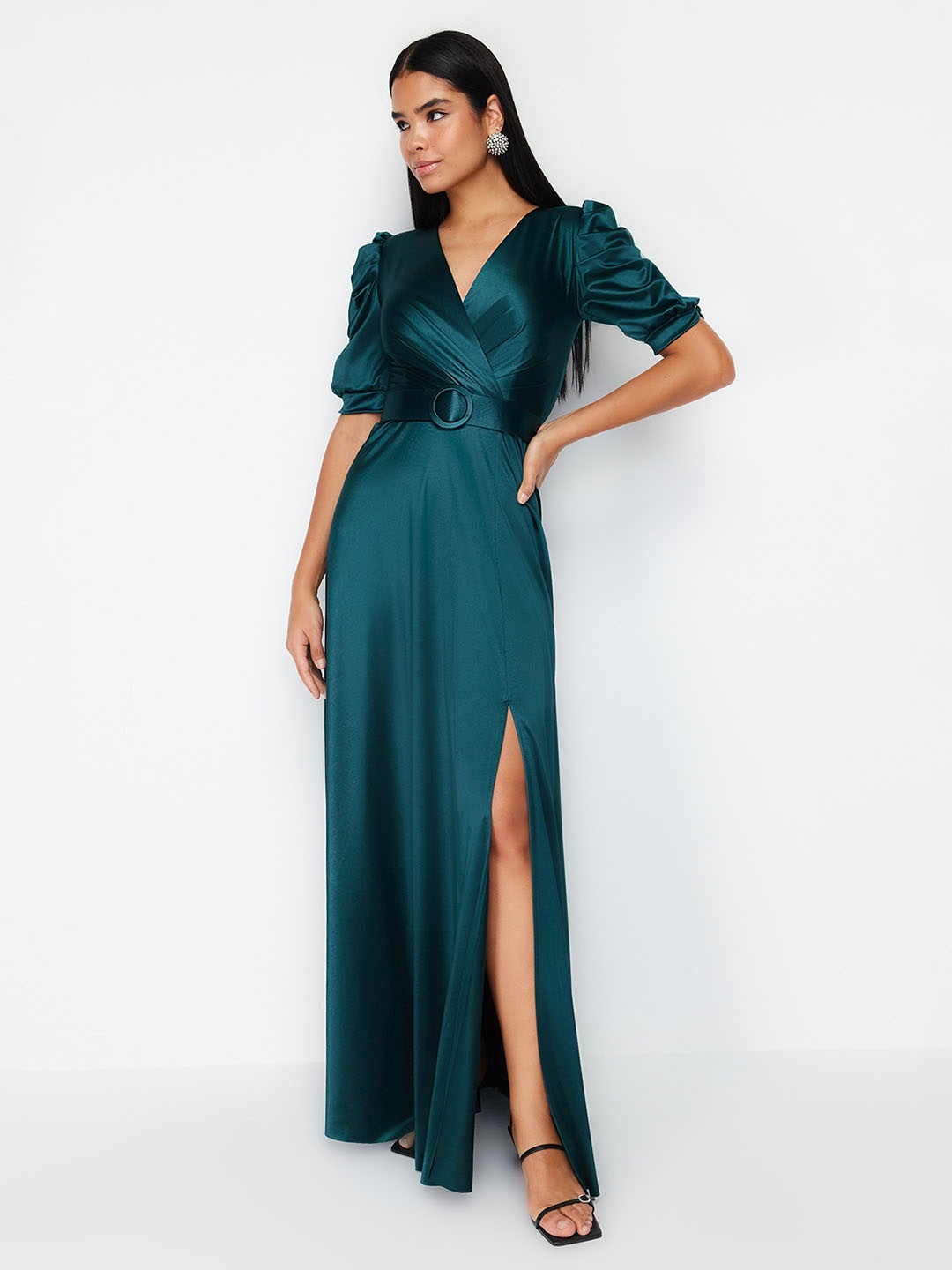 

Trendyol V-Neck Maxi Dress, Green