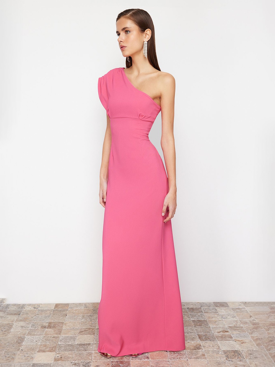 

Trendyol One Shoulder Maxi Dress, Pink