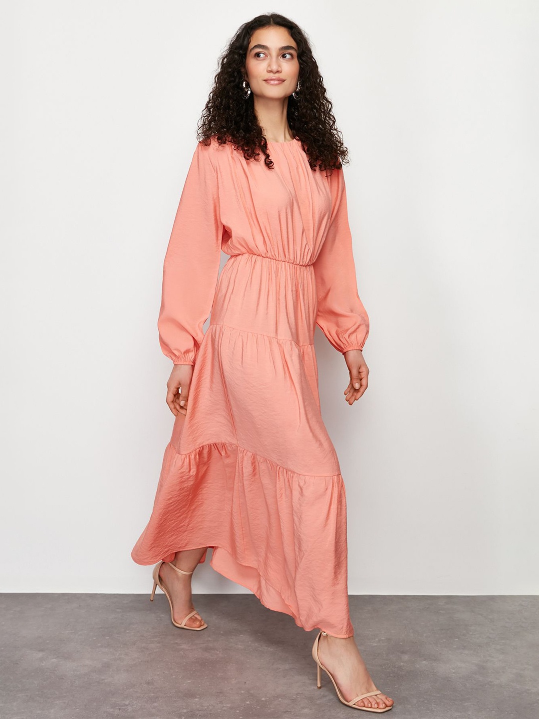 

Trendyol Puff Sleeve Maxi Dress, Peach