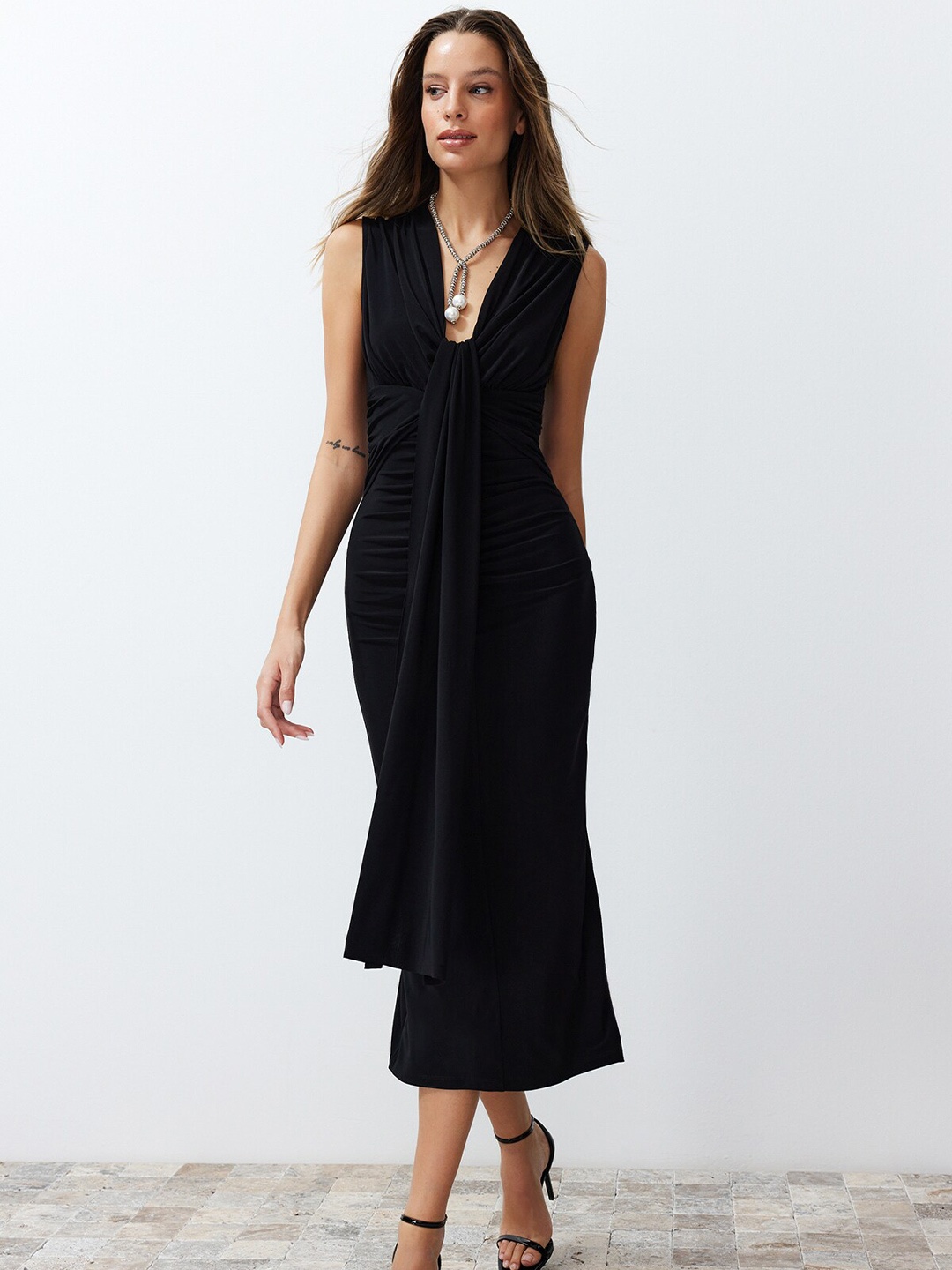 

Trendyol Women A-Line Dress, Black