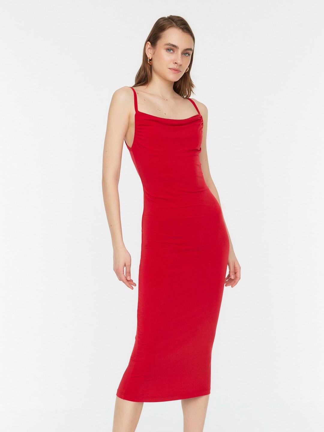 

Trendyol Bodycon Midi Dress, Red