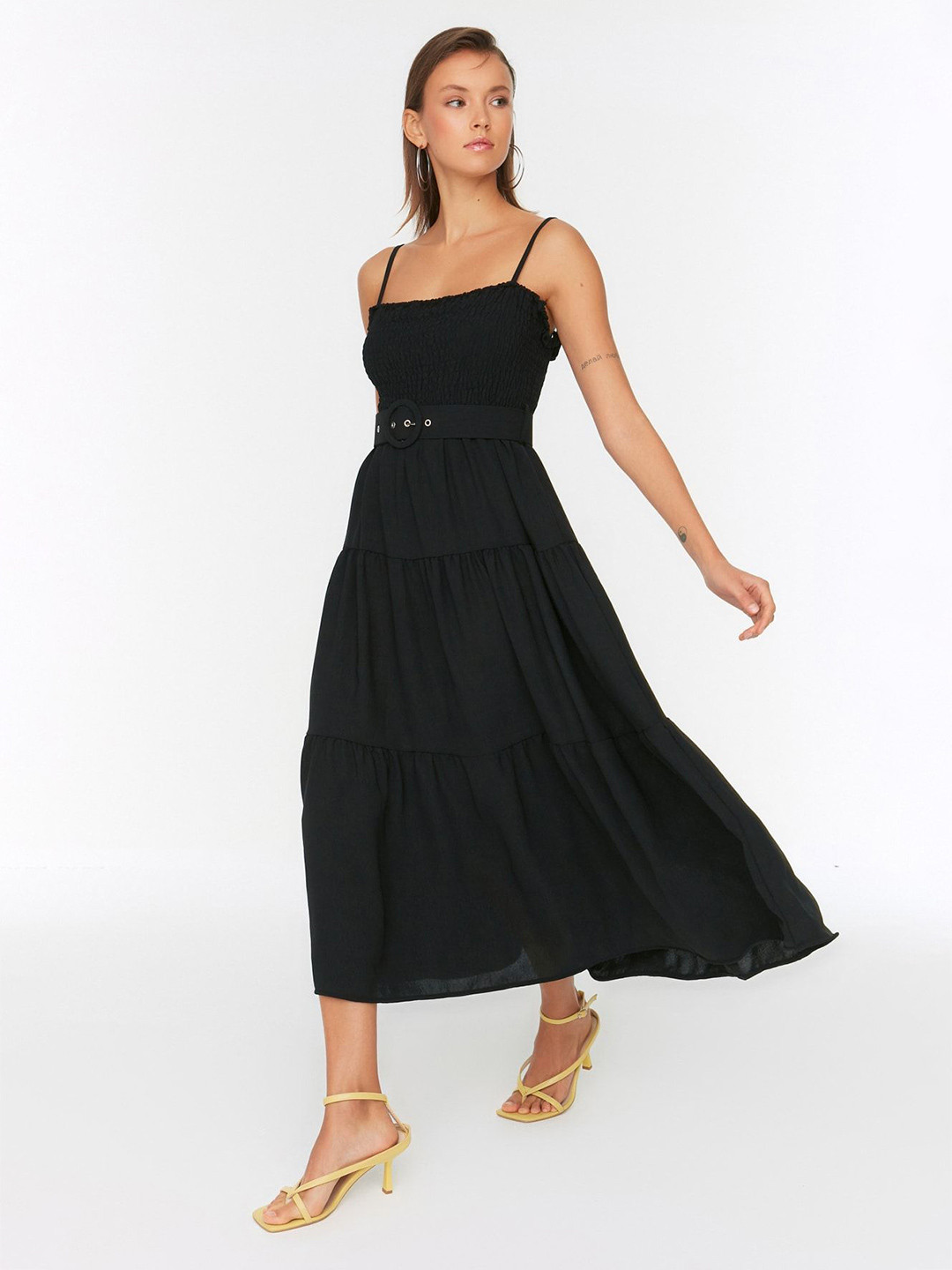

Trendyol Fit & Flare Midi Dress, Black