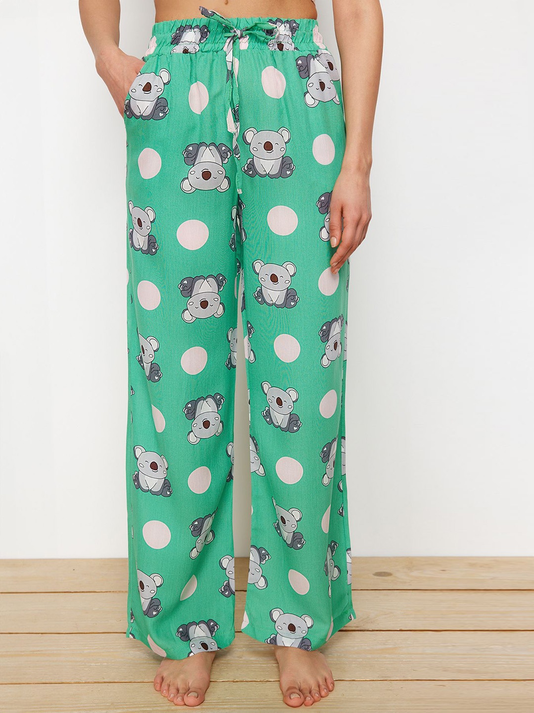 

Trendyol Printed Lounge Pants, Green
