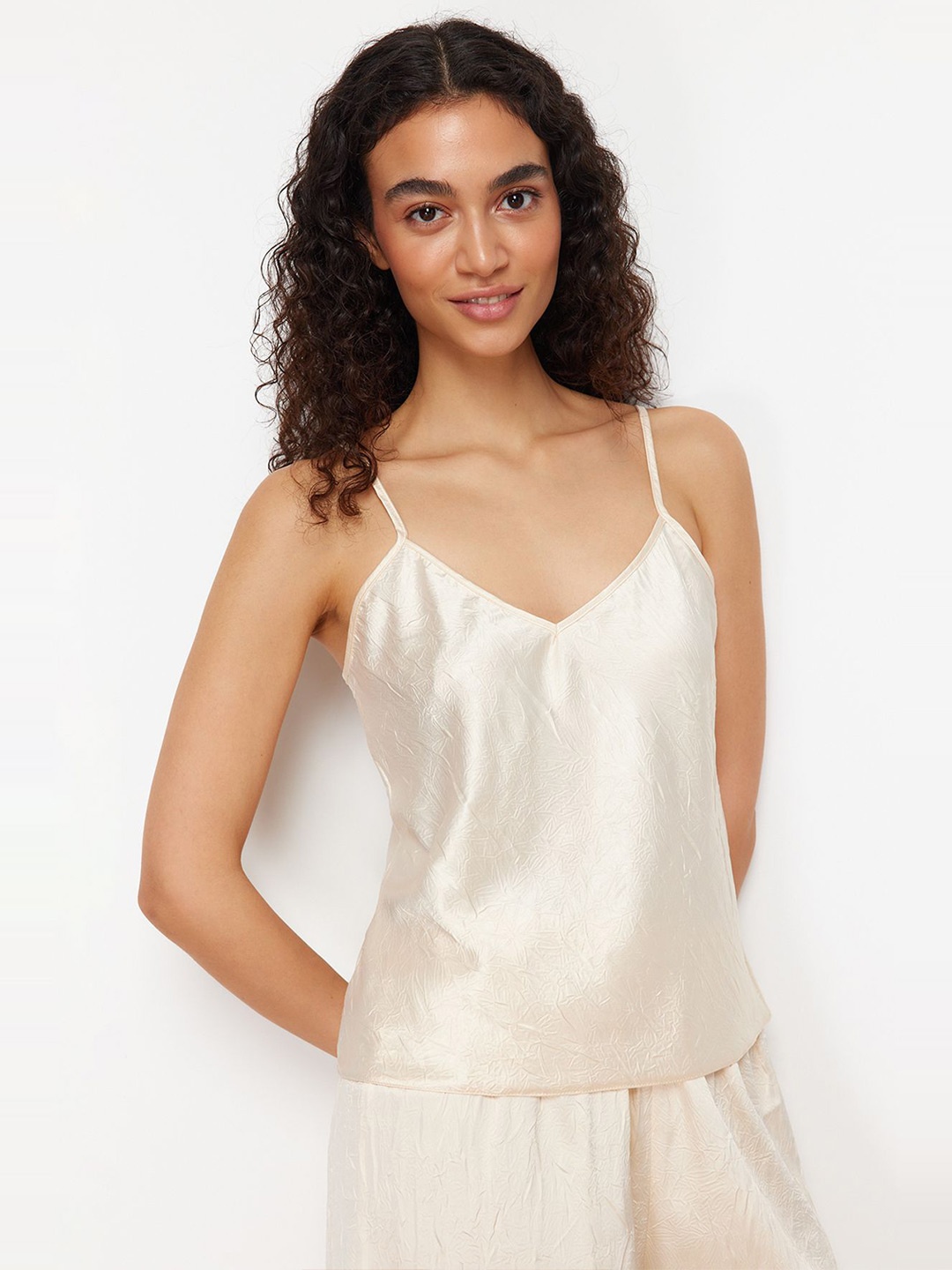 

Trendyol Shoulder Straps Nightsuit, Off white