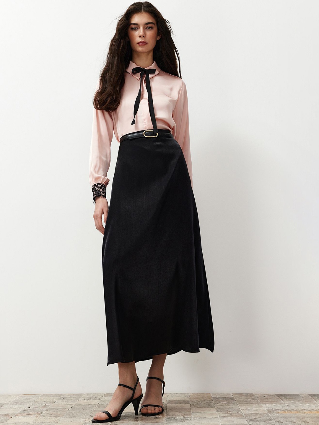 

Trendyol Flared Midi Skirt, Black