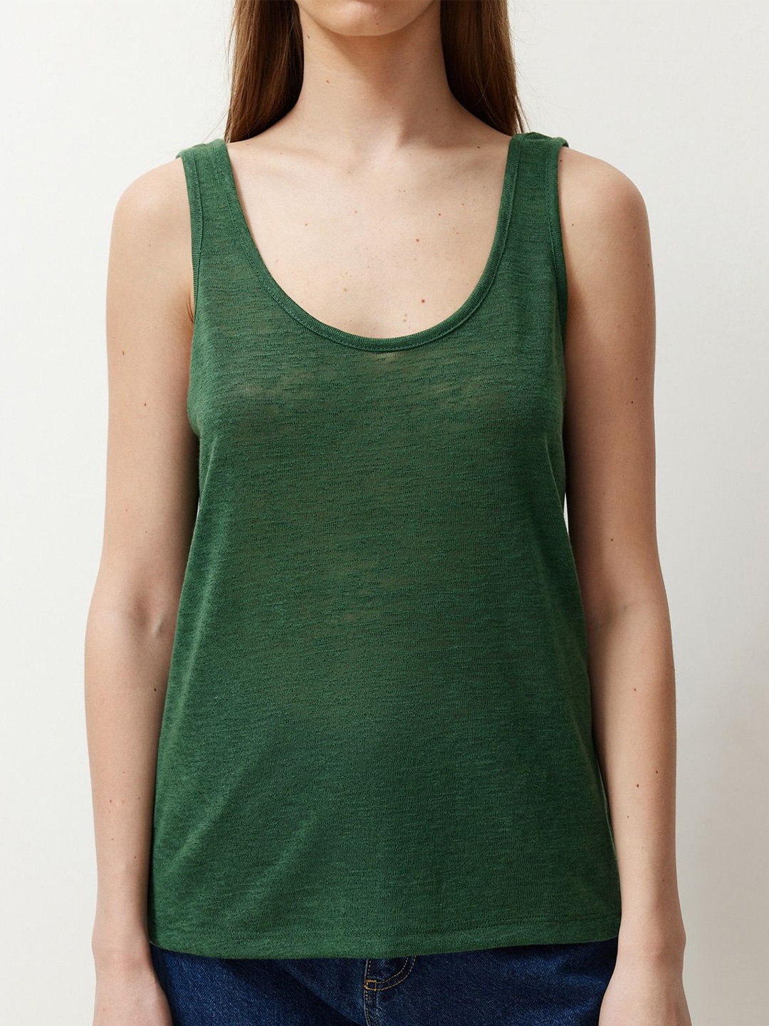 

Trendyol Scoop Neck Top, Green