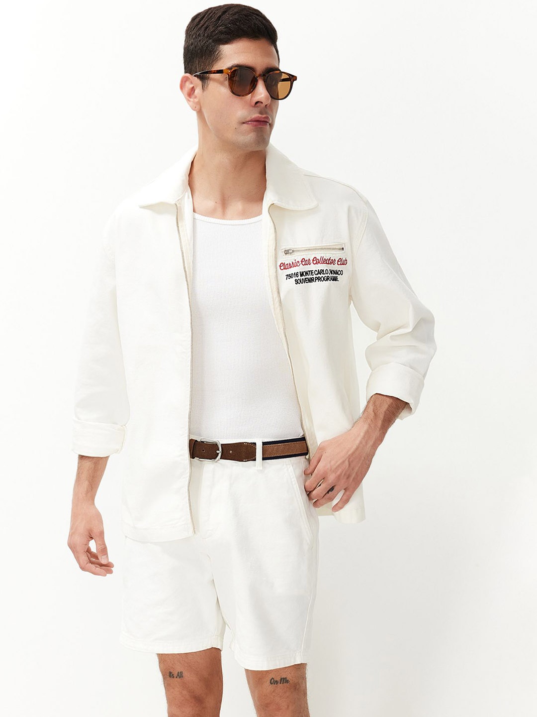 

Trendyol Spread Collar Pure Cotton Tailored Jacket, White