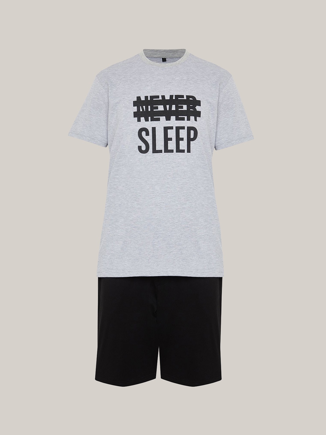 

Trendyol Typography Printed Night suit, Grey