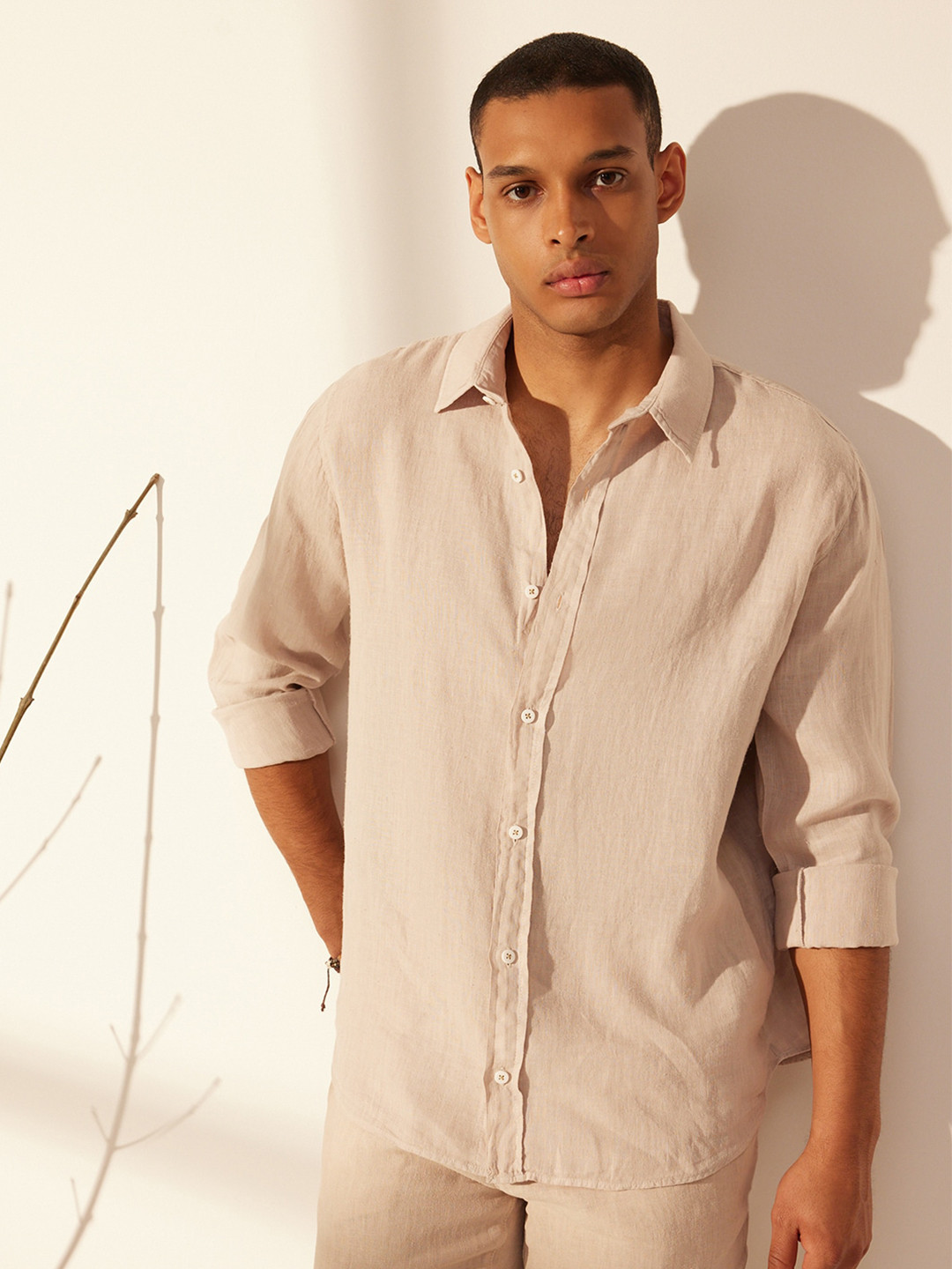 

Trendyol Men Opaque Casual Shirt, Beige