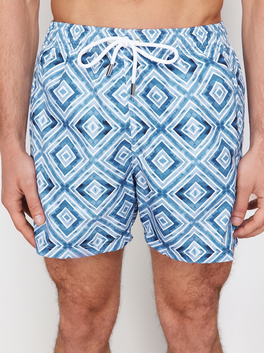 

Trendyol Men Printed Shorts, Blue