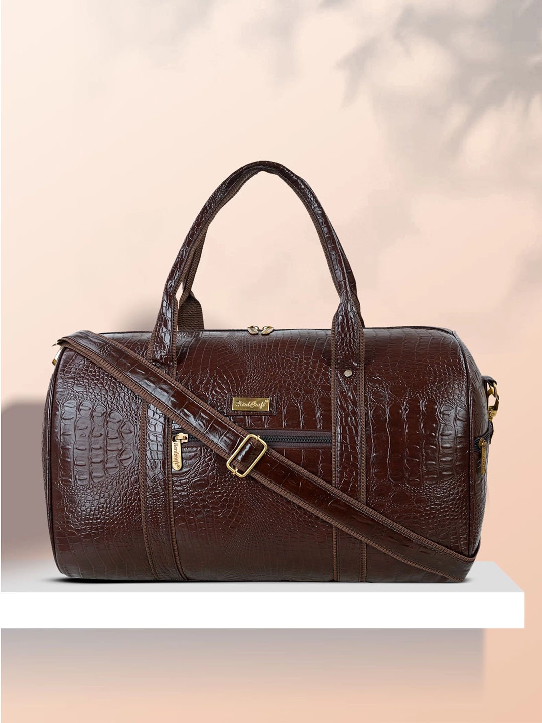 

HARD CRAFT Textured Medium Casual Duffel Bag, Brown