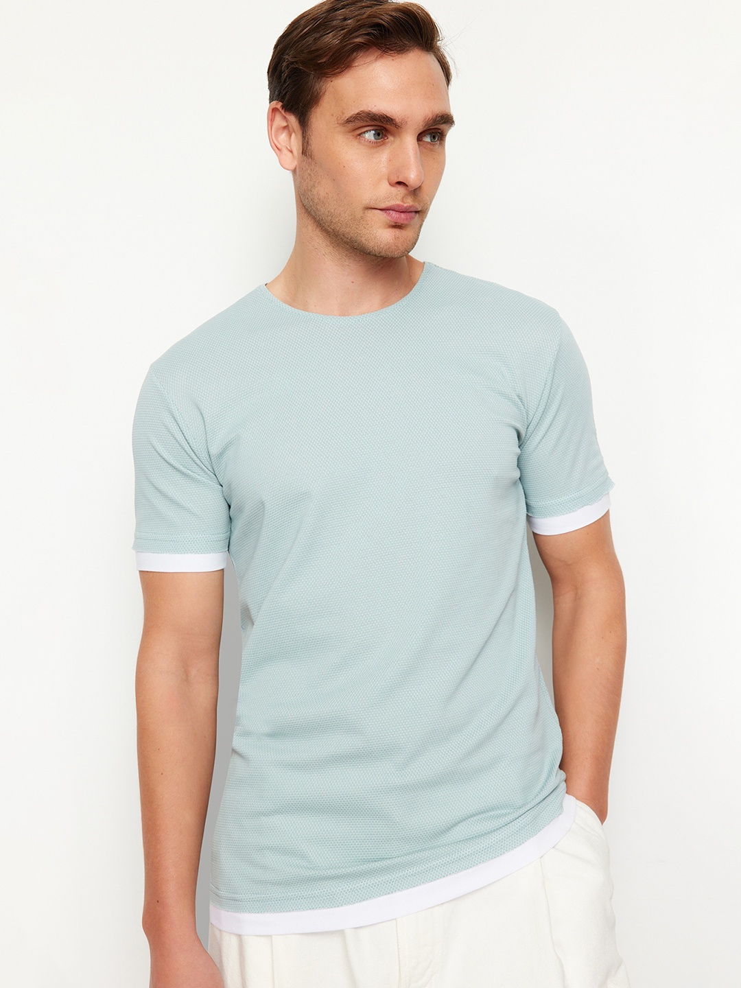 

Trendyol Men Applique T-shirt, Green