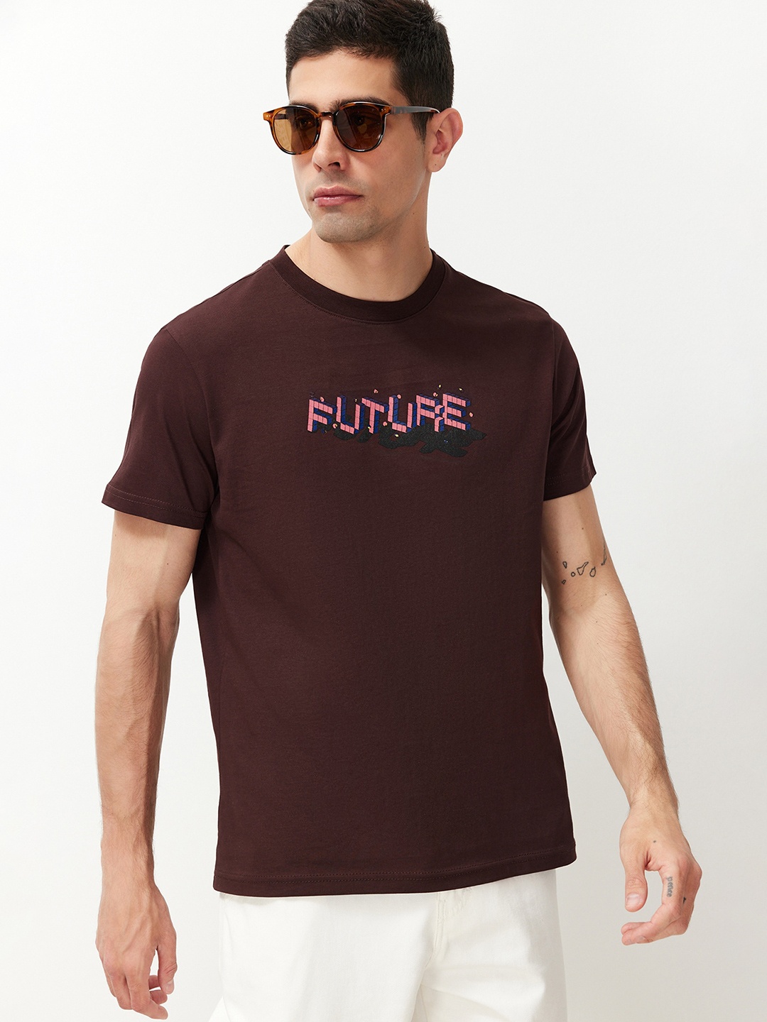 Trendyol Men Typography T-shirt, Na