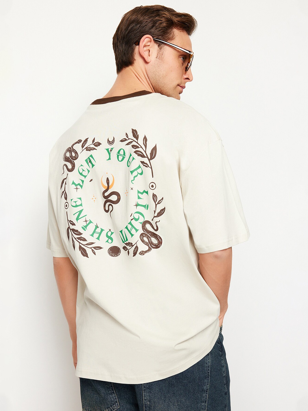 

Trendyol Men Typography Printed T-shirt, White
