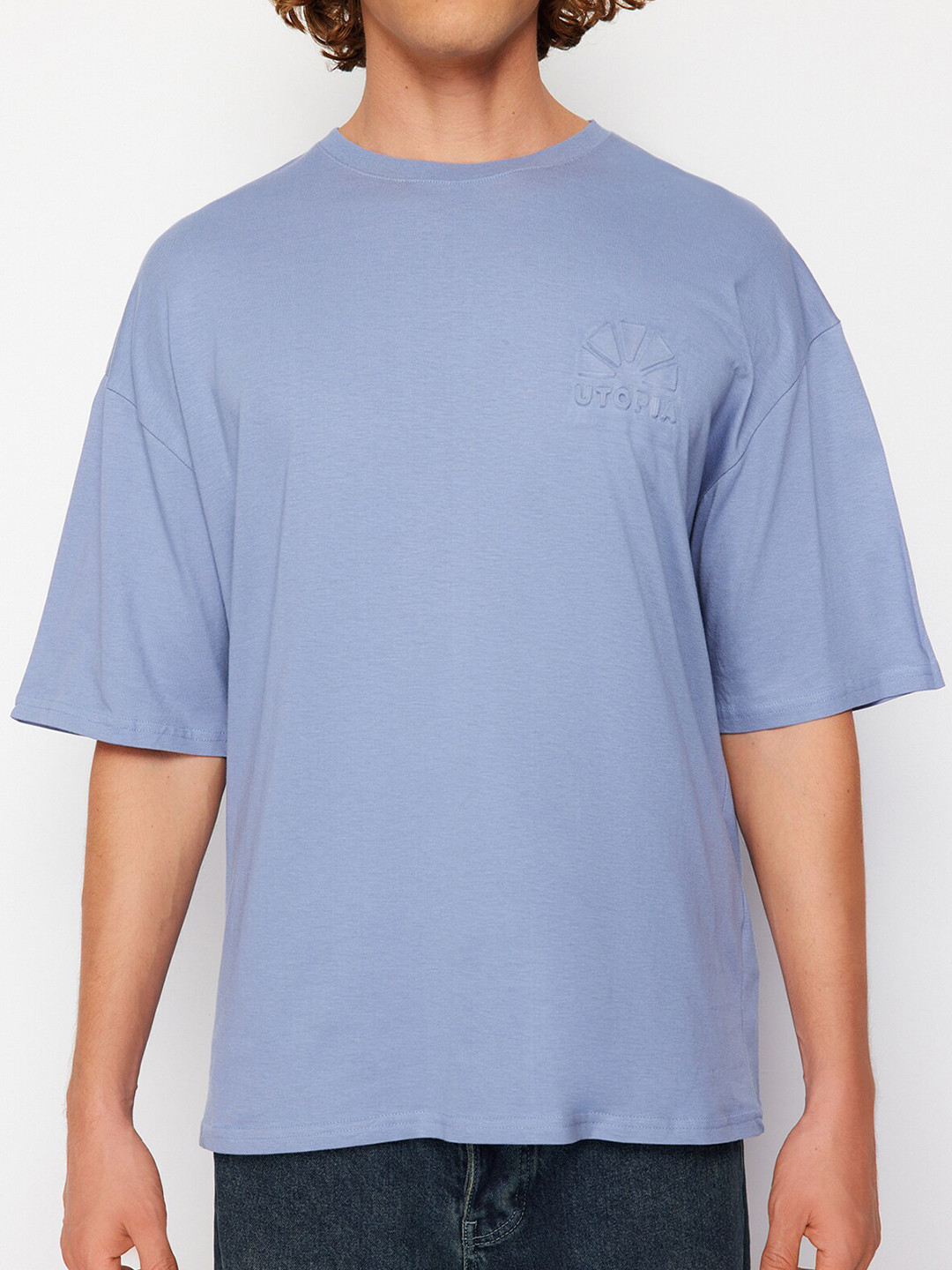 

Trendyol Pure Cotton Round Neck T-shirt, Blue