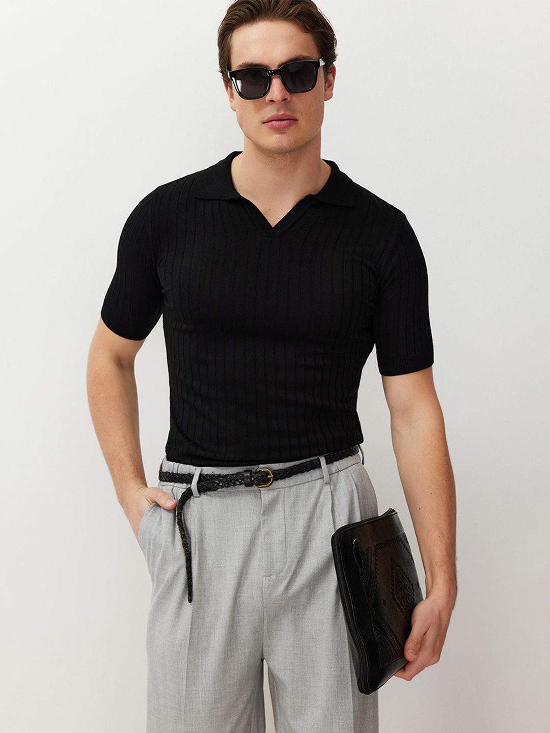 

Trendyol Polo Collar Short Sleeves Regular Fit T-shirt, Black
