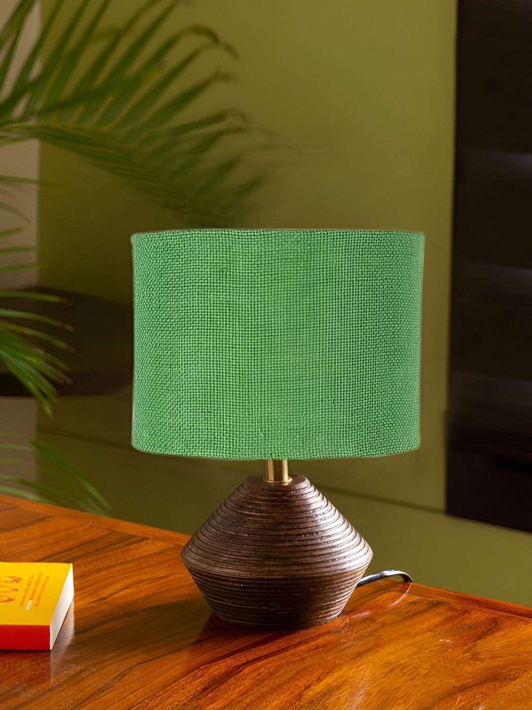 

Devansh Green Wooden Contemporary Abstract Shaped Table Lamp