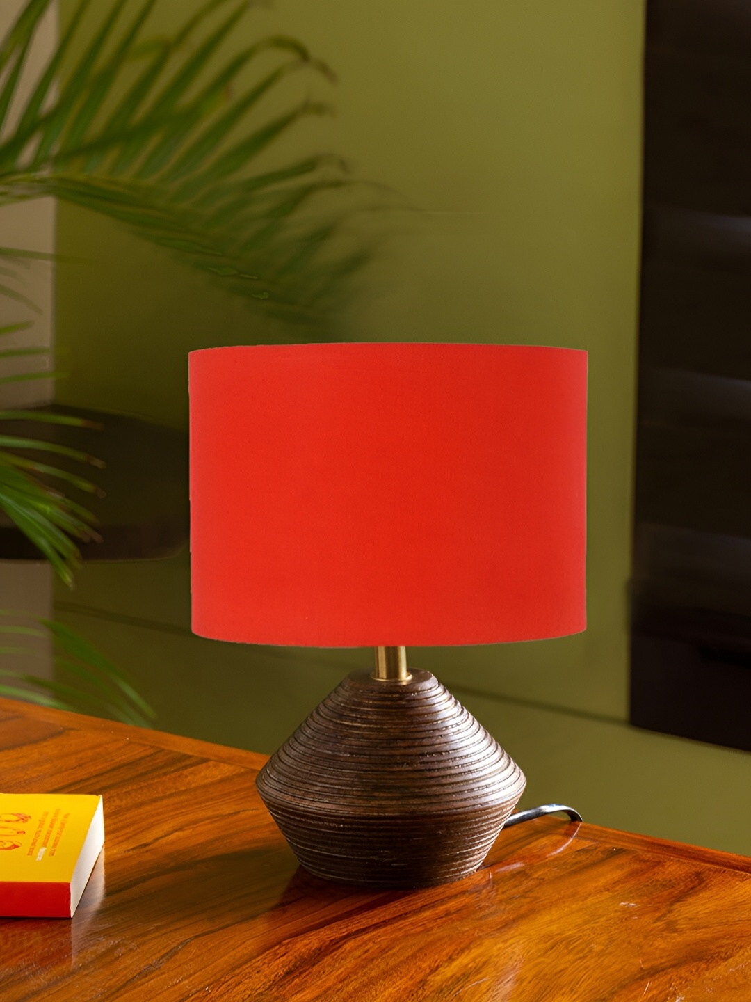 

Devansh Orange Wooden Contemporary Cylinder Shaped Table Lamp