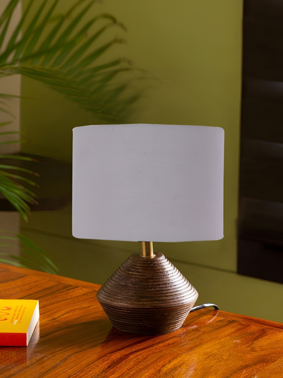 

Devansh Grey Wooden Contemporary Cylindrical Shaped Table Lamp