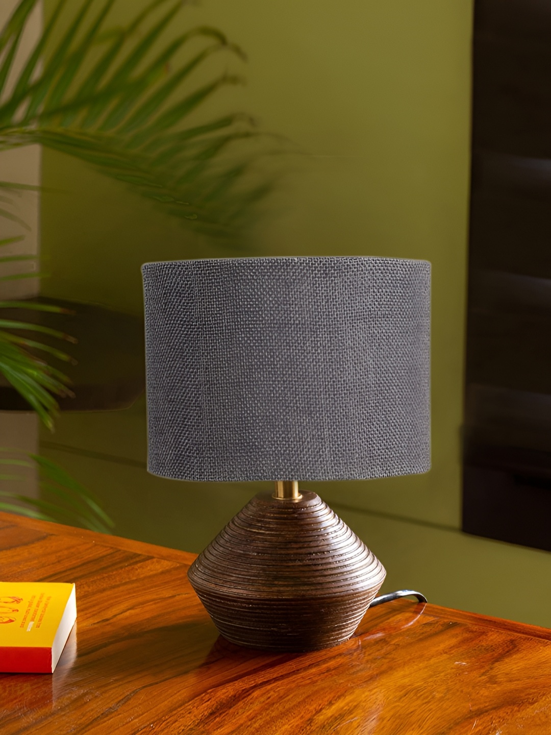 

Devansh Grey Wooden Contemporary Cylindrical Shaped Table Lamp