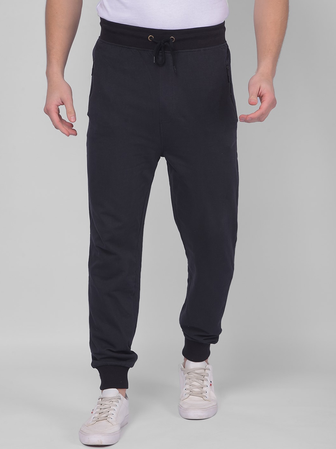 

Zeal Men Pure Cotton Mid Rise Joggers, Black