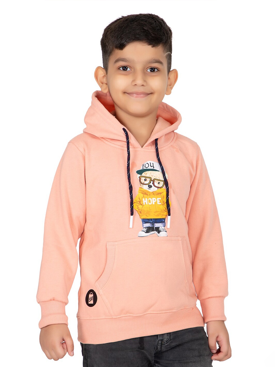 

SMSHOPMORE Unisex Kids Printed Hooded Sweatshirt, Pink