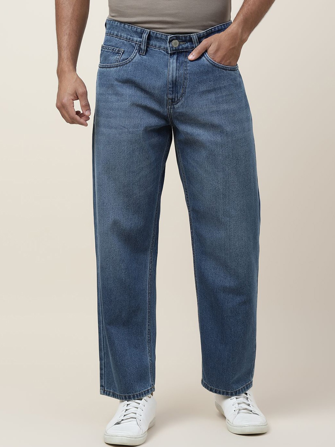 

Mast & Harbour Men Jean Relaxed Fit Mid-Rise Jeans, Blue