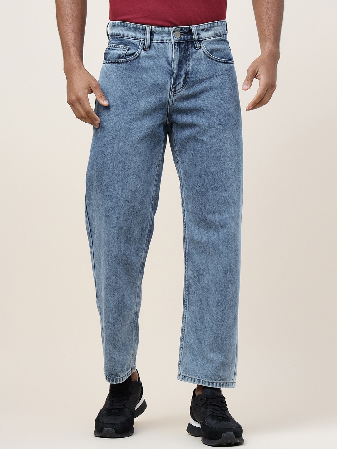 

Mast & Harbour Men Relaxed Fit Heavy Fade Jeans, Blue