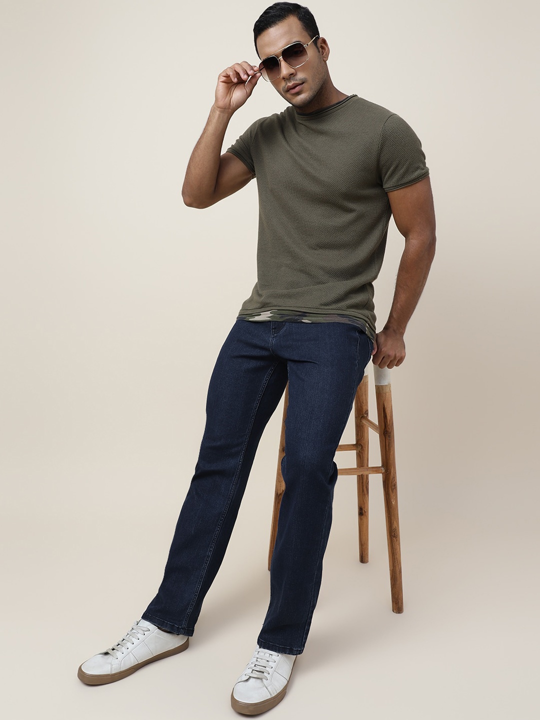 

Mast & Harbour Men Stretchable Jeans, Navy blue