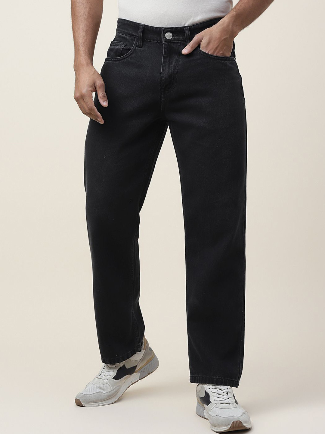 

Mast & Harbour Men Jean Straight Fit Jeans, Black